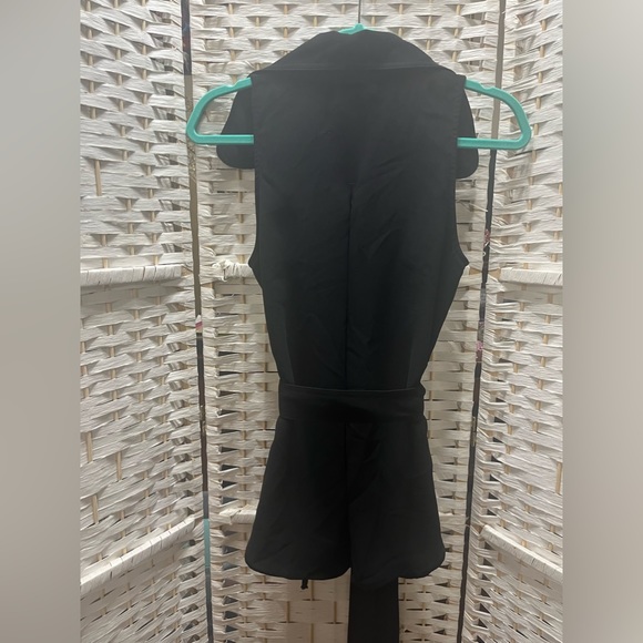 ZARA Black Sleeveless, Wrap Tunic Top with Tie-Waist Small - Picture 10 of 11